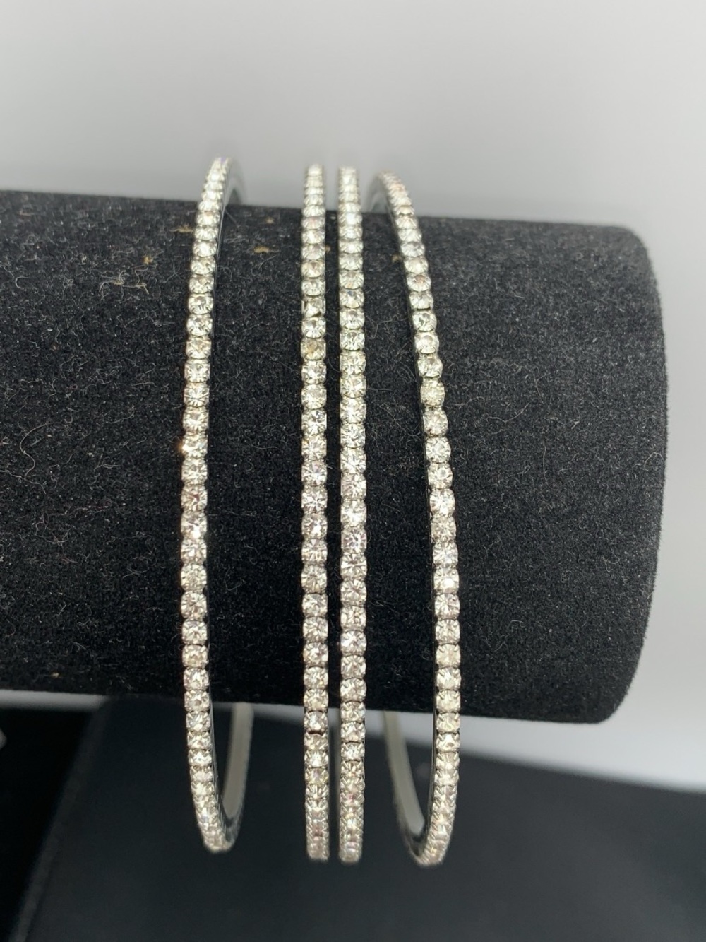 Lot of 4 Sparkling Silver tone rhinestone Tennis Bracelets - Timeless